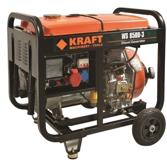 Kraft - WS 8500-3 Γεννήτρια Πετρελαίου Τριφασική 6.0 kW με Μίζα και Μπαταρία (#63771)